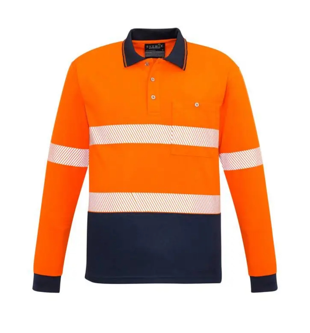 Picture of Syzmik, Unisex Hi Vis Segmented L/S Polo - Hoop Taped